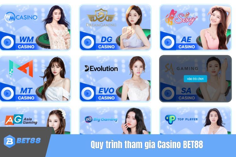 Hướng dẫn tân thủ quy trình tham gia Casino BET88